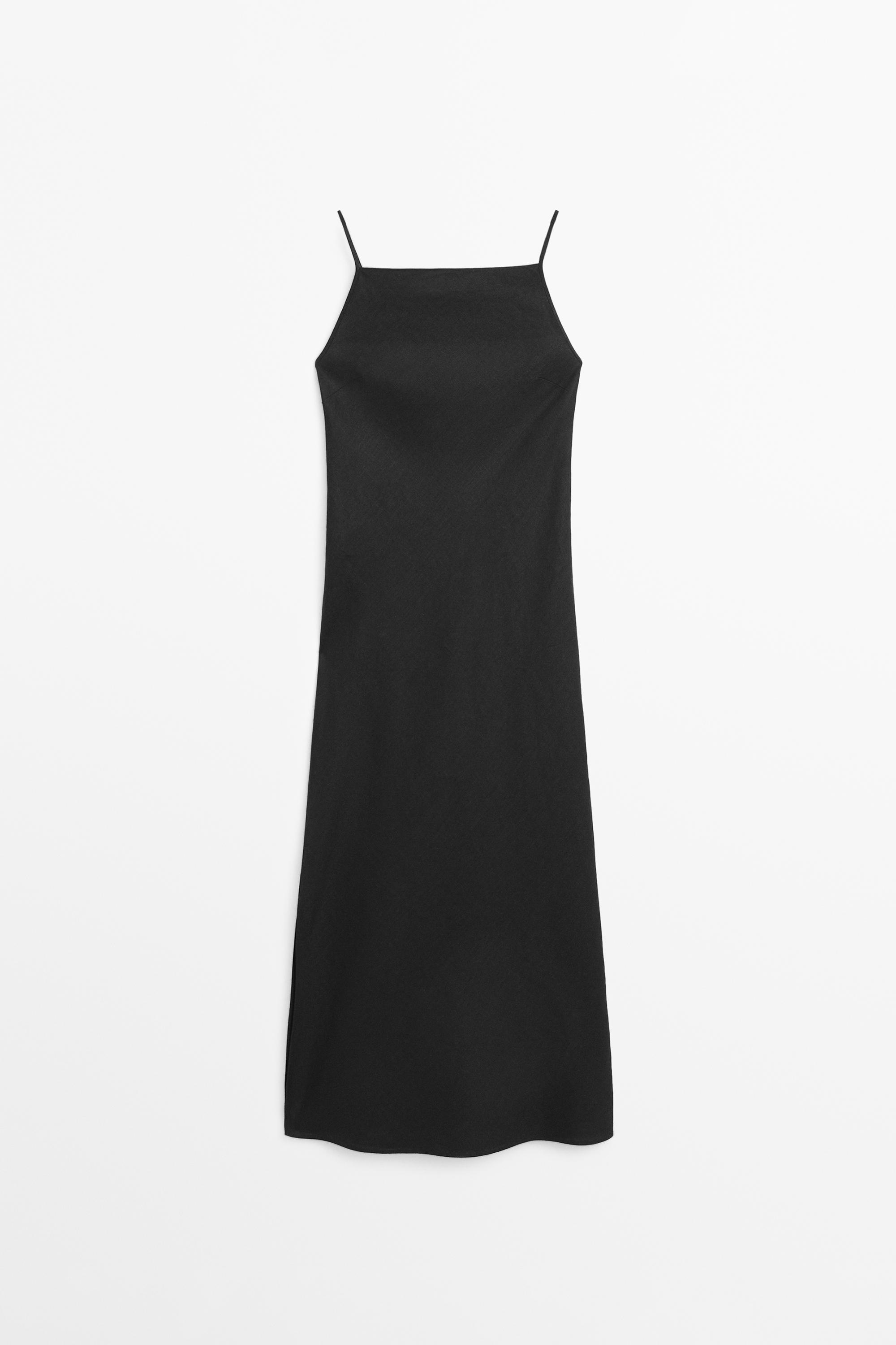 100% linen midi dress